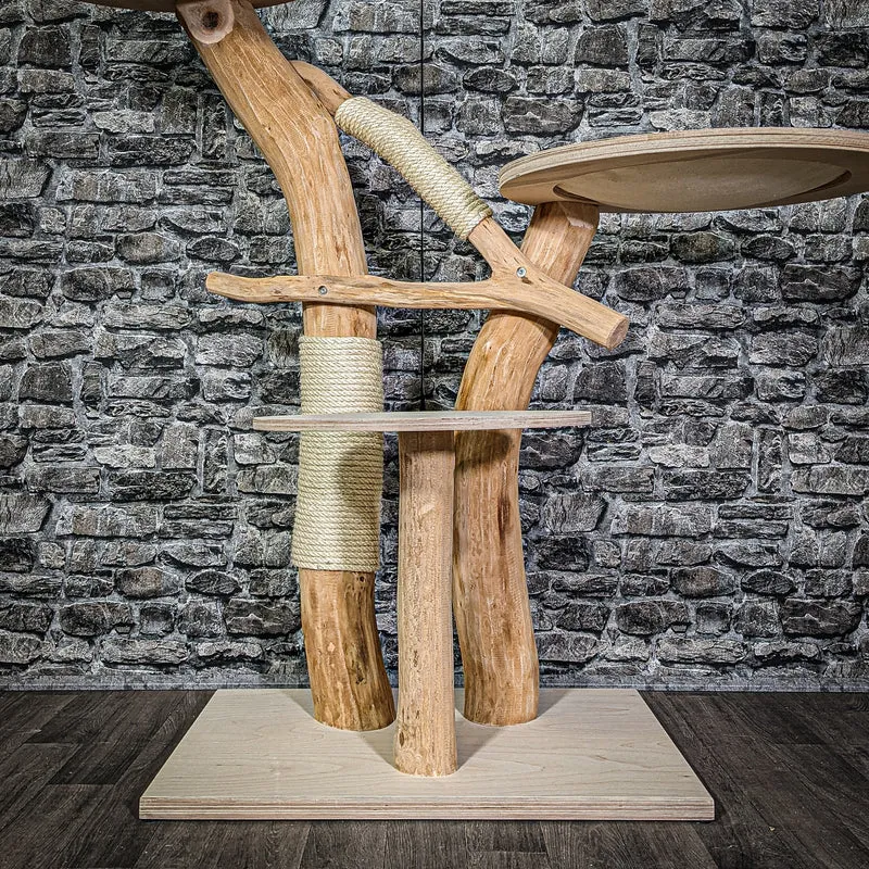 Naturkratzbaum 3006 Kratzbaum Natur Holz Design 125 cm hoch Katzenbaum