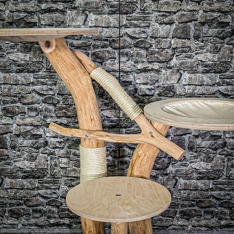 Naturkratzbaum 3006 Kratzbaum Natur Holz Design 125 cm hoch Katzenbaum