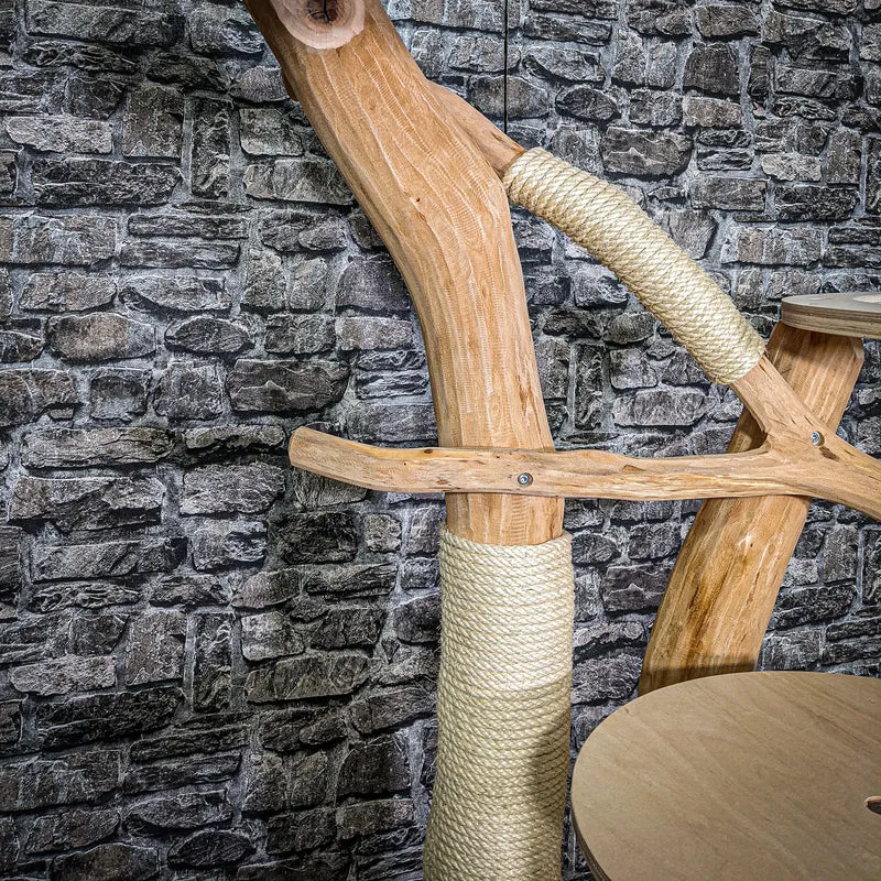 Naturkratzbaum 3006 Kratzbaum Natur Holz Design 125 cm hoch Katzenbaum