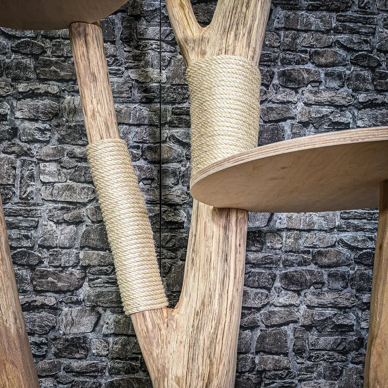 Naturkratzbaum 3005 Kratzbaum Natur Holz Design 205 cm hoch Katzenbaum