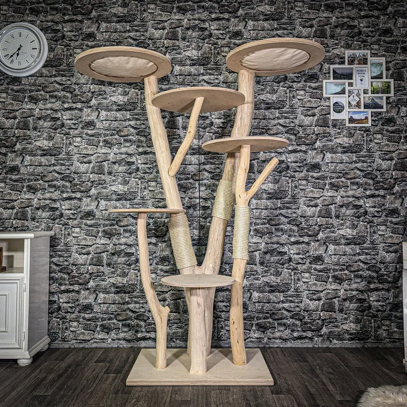 Naturkratzbaum 3001 Kratzbaum Natur Holz Design 183 cm hoch Katzenbaum