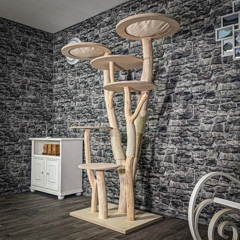 Naturkratzbaum 3001 Kratzbaum Natur Holz Design 183 cm hoch Katzenbaum