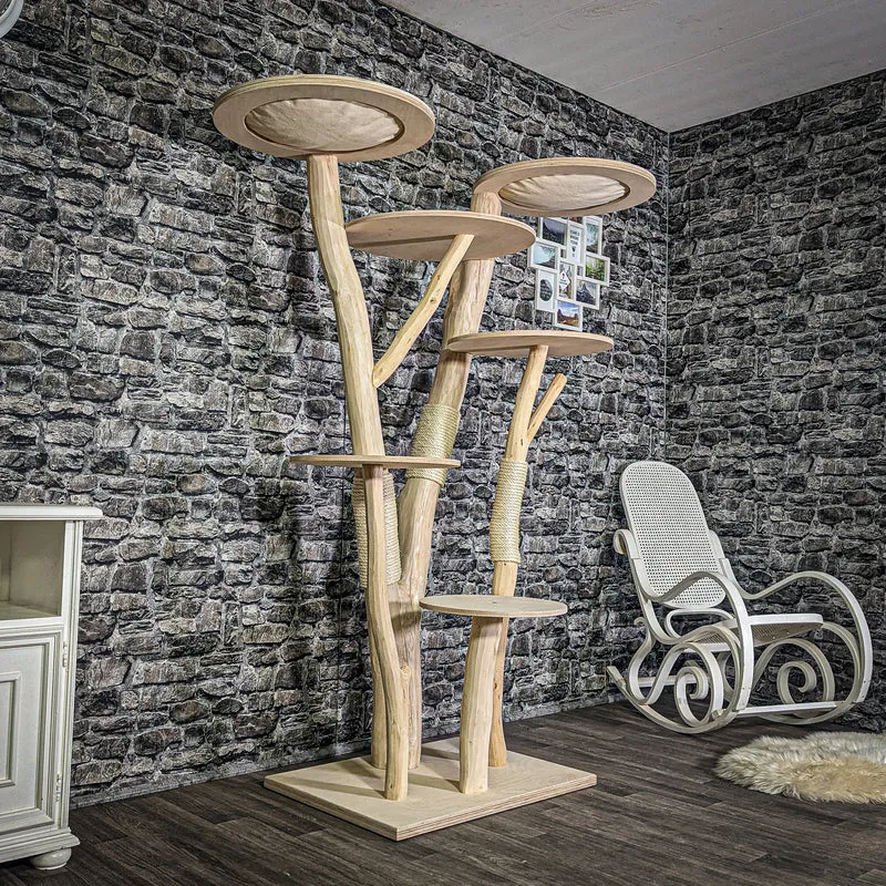 Naturkratzbaum 3001 Kratzbaum Natur Holz Design 183 cm hoch Katzenbaum