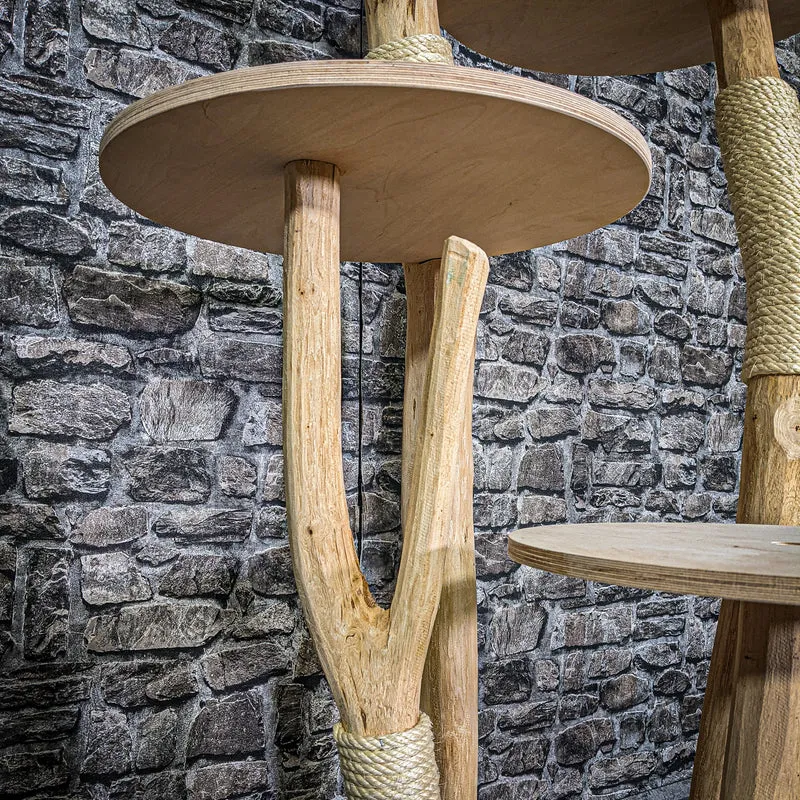 Naturkratzbaum 2998 Kratzbaum Natur Holz Design 145 cm hoch Katzenbaum