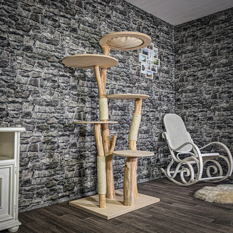 Naturkratzbaum 2997 Kratzbaum Natur Holz Design 174 cm hoch Katzenbaum