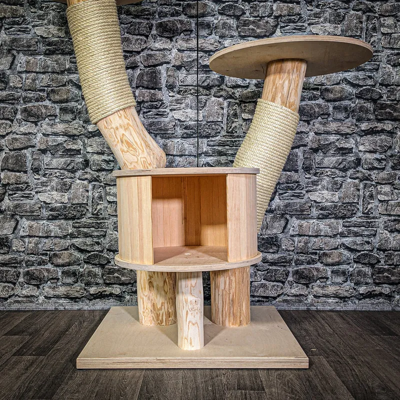 Naturkratzbaum 2996 Kratzbaum Natur Holz Design 123 cm hoch Katzenbaum