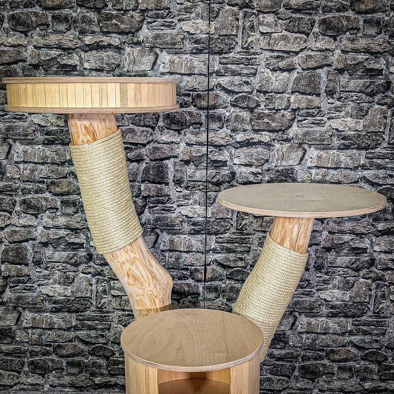 Naturkratzbaum 2996 Kratzbaum Natur Holz Design 123 cm hoch Katzenbaum