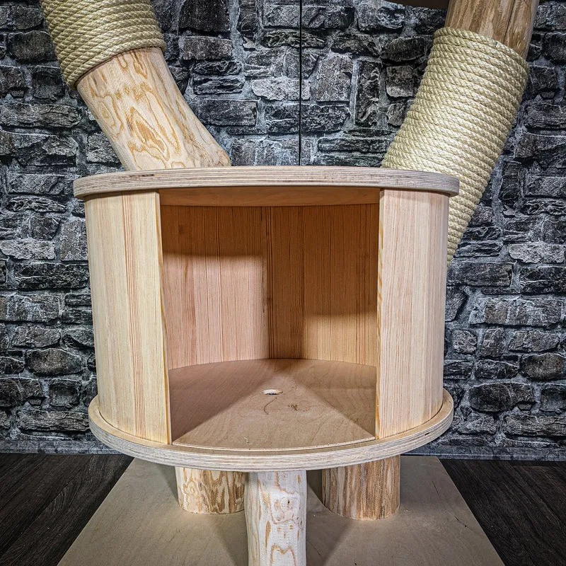 Naturkratzbaum 2996 Kratzbaum Natur Holz Design 123 cm hoch Katzenbaum