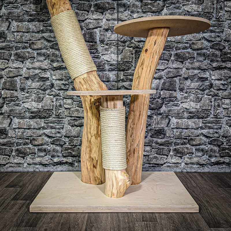 Naturkratzbaum 2992 Kratzbaum Natur Holz Design 120 cm hoch Katzenbaum