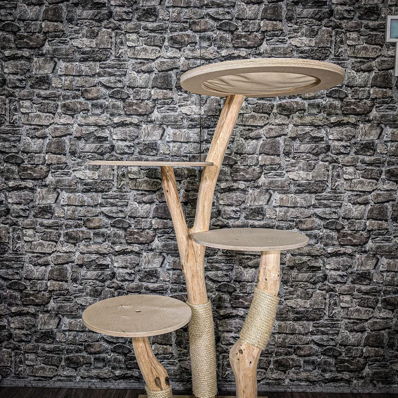 Naturkratzbaum 2591 Kratzbaum Natur Holz Design 145 cm hoch