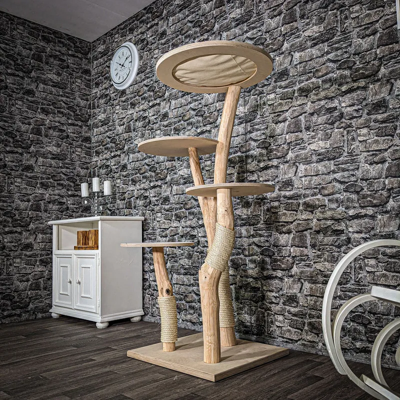 Naturkratzbaum 2591 Kratzbaum Natur Holz Design 145 cm hoch