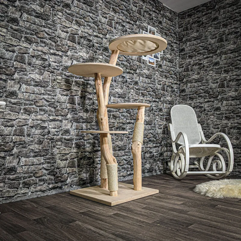 Naturkratzbaum 2591 Kratzbaum Natur Holz Design 145 cm hoch