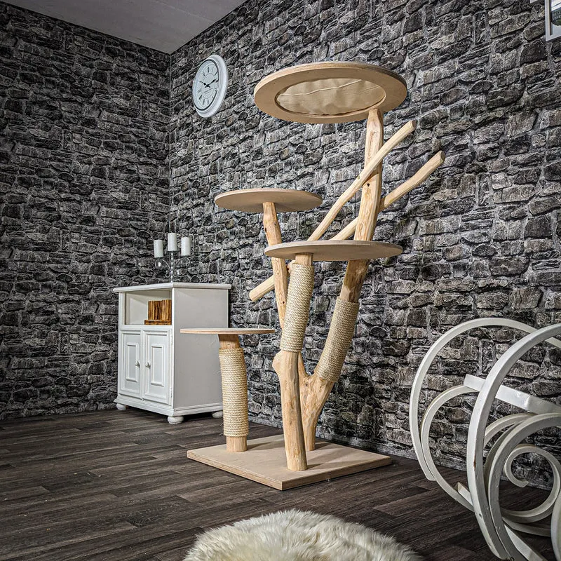 Naturkratzbaum 2592 Kratzbaum Natur Holz Design 145 cm hoch