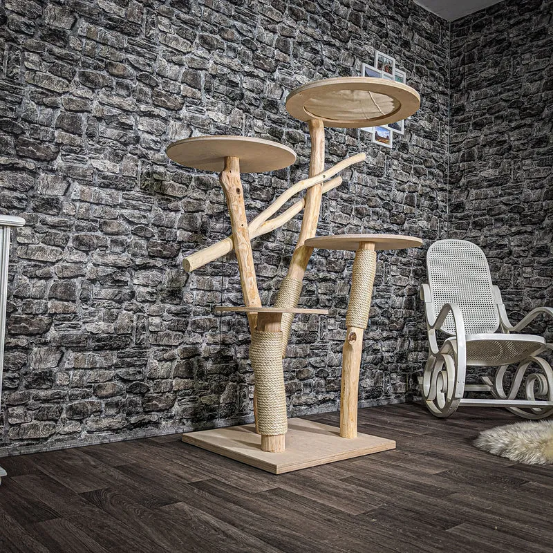 Naturkratzbaum 2592 Kratzbaum Natur Holz Design 145 cm hoch