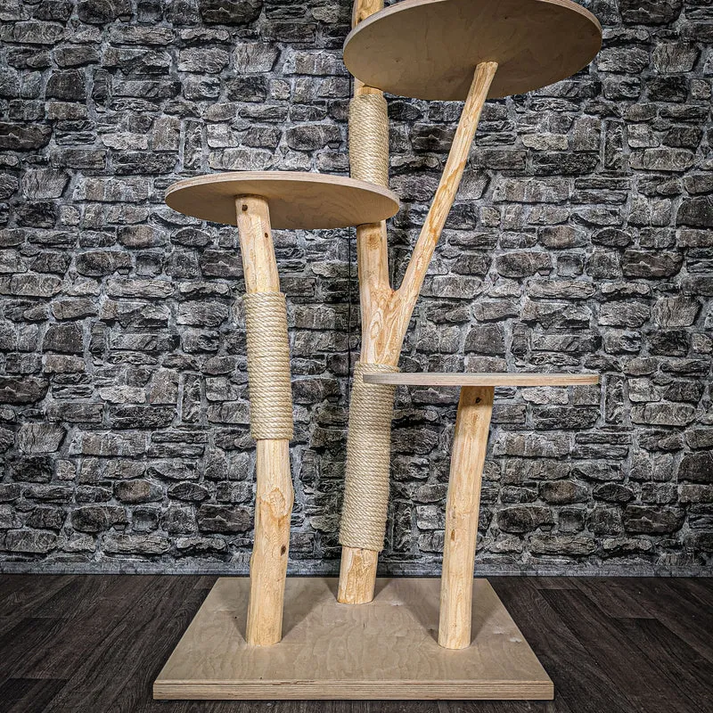 Naturkratzbaum 2593 Kratzbaum Natur Holz Design 145 cm hoch