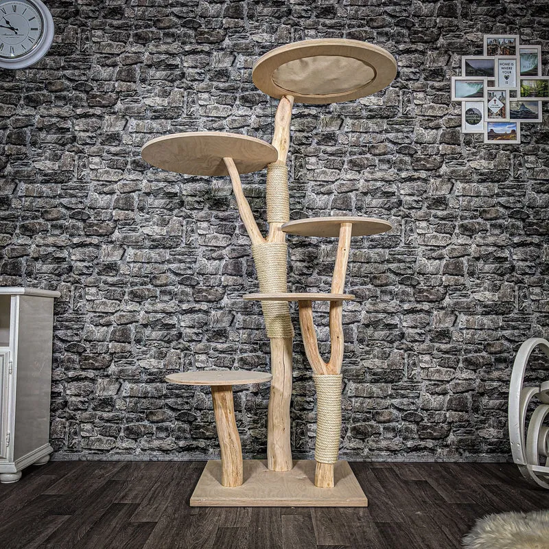 Naturkratzbaum 2596 Kratzbaum Natur Holz Design 166 cm hoch