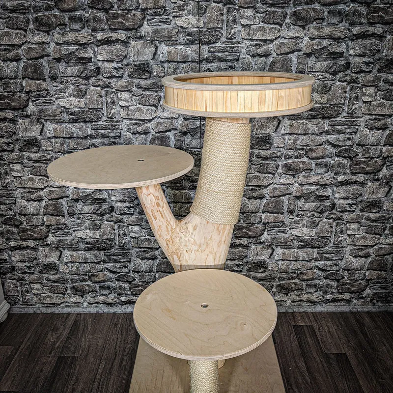 Naturkratzbaum 2597 Kratzbaum Natur Holz Design 122 cm hoch
