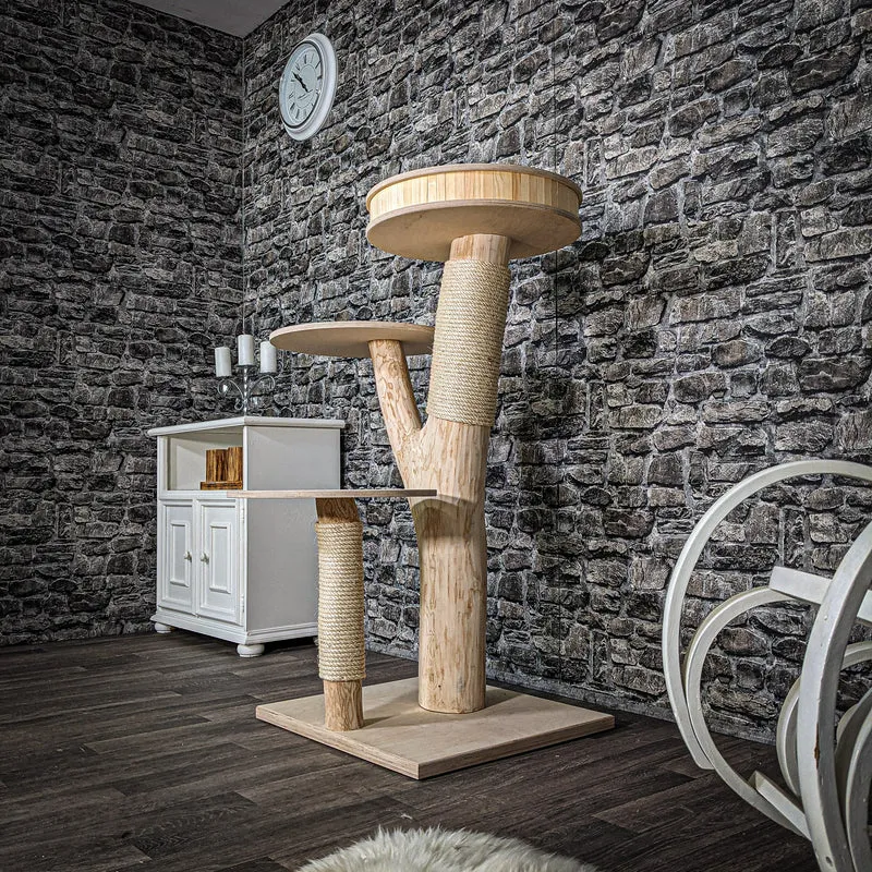 Naturkratzbaum 2597 Kratzbaum Natur Holz Design 122 cm hoch