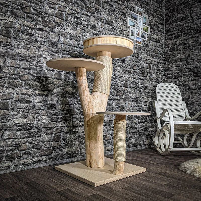 Naturkratzbaum 2597 Kratzbaum Natur Holz Design 122 cm hoch