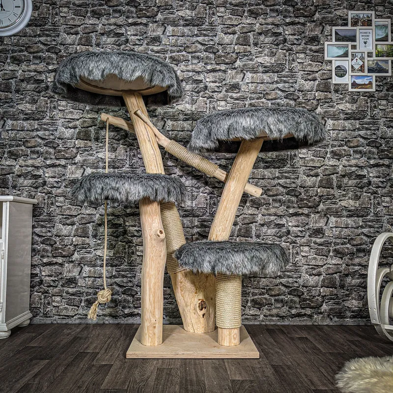 Naturkratzbaum 2598 Kratzbaum Natur Holz Design 142 cm hoch