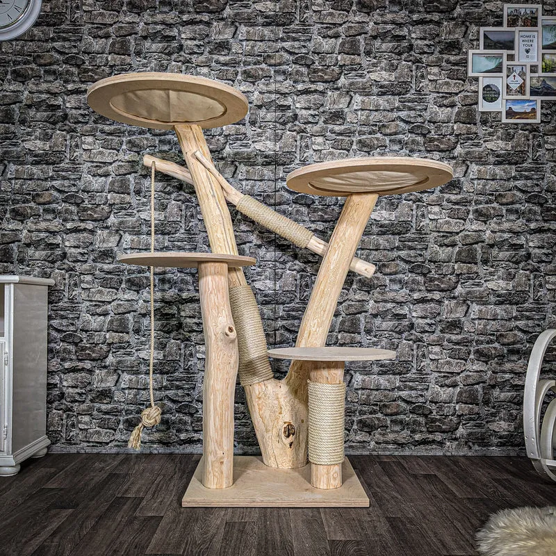 Naturkratzbaum 2598 Kratzbaum Natur Holz Design 142 cm hoch