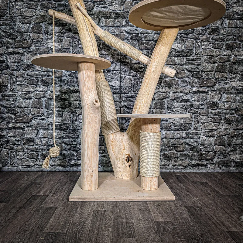 Naturkratzbaum 2598 Kratzbaum Natur Holz Design 142 cm hoch