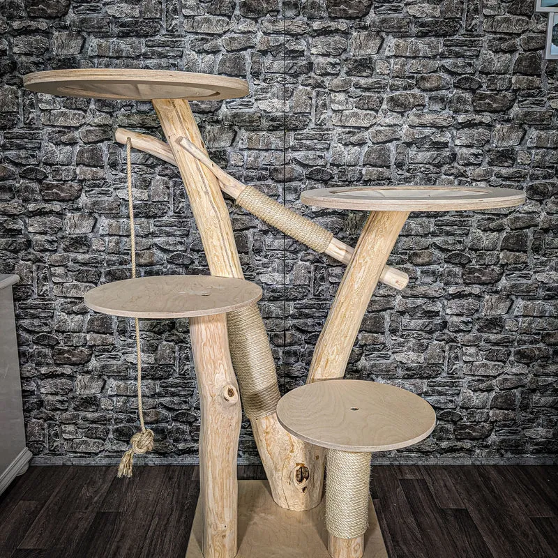 Naturkratzbaum 2598 Kratzbaum Natur Holz Design 142 cm hoch