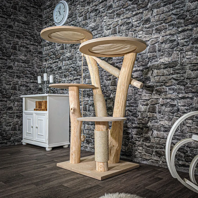 Naturkratzbaum 2598 Kratzbaum Natur Holz Design 142 cm hoch