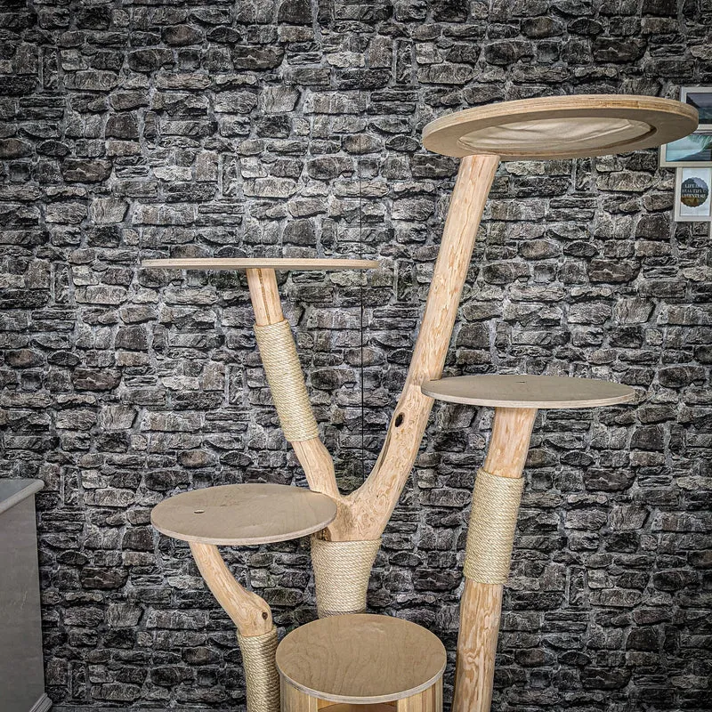 Naturkratzbaum 2599 Kratzbaum Natur Holz Design 174 cm hoch