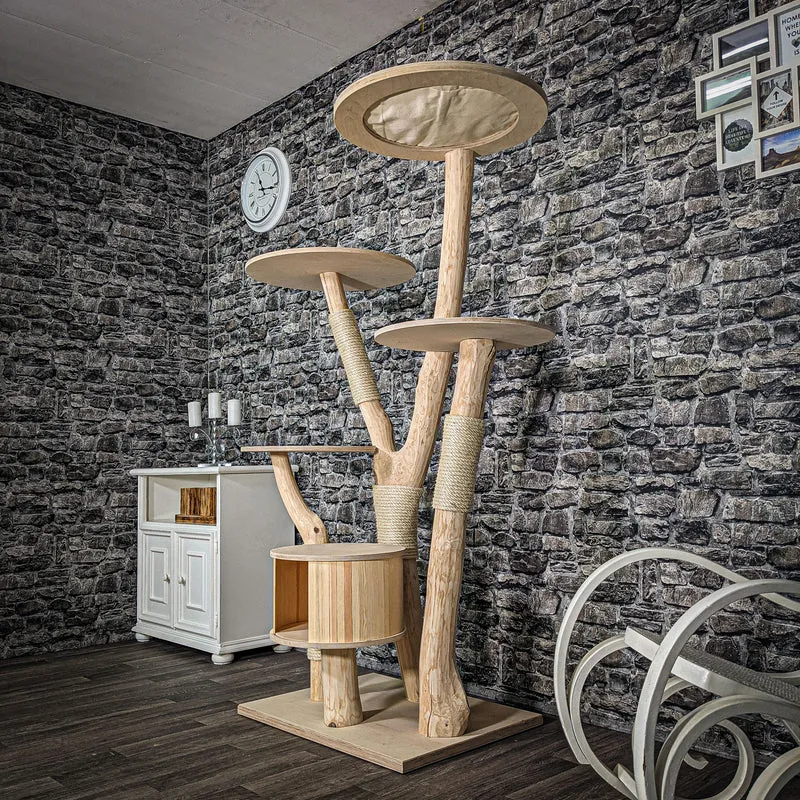 Naturkratzbaum 2599 Kratzbaum Natur Holz Design 174 cm hoch