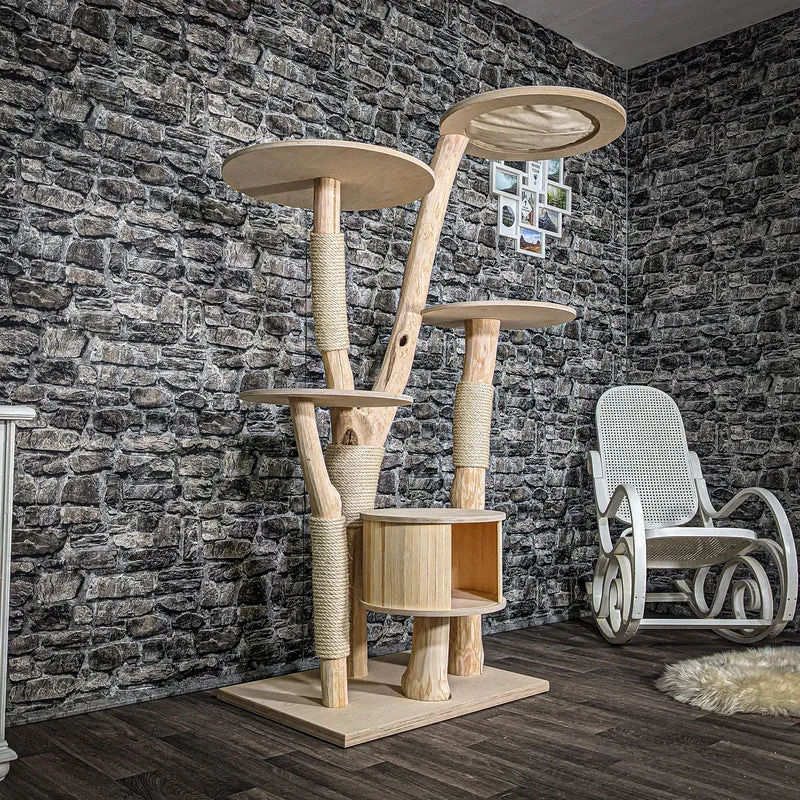 Naturkratzbaum 2599 Kratzbaum Natur Holz Design 174 cm hoch