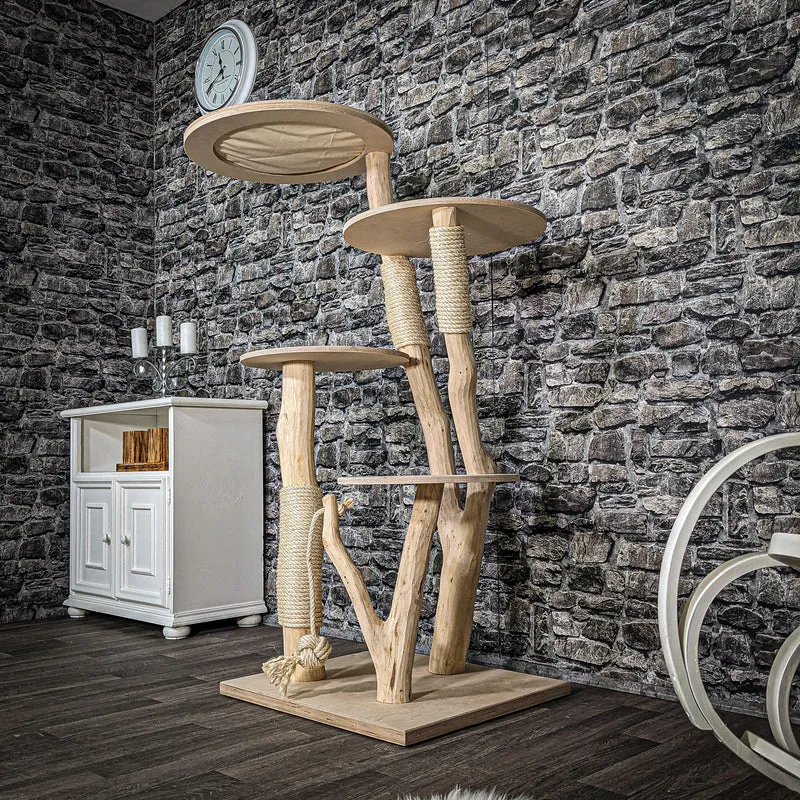 Naturkratzbaum 2600 Kratzbaum Natur Holz Design 145 cm hoch