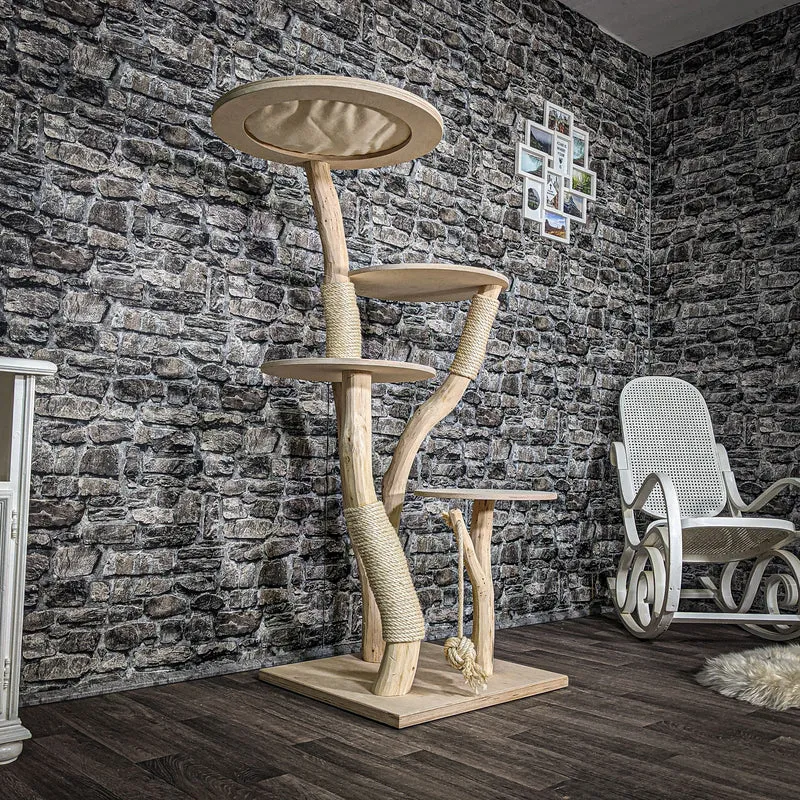 Naturkratzbaum 2600 Kratzbaum Natur Holz Design 145 cm hoch