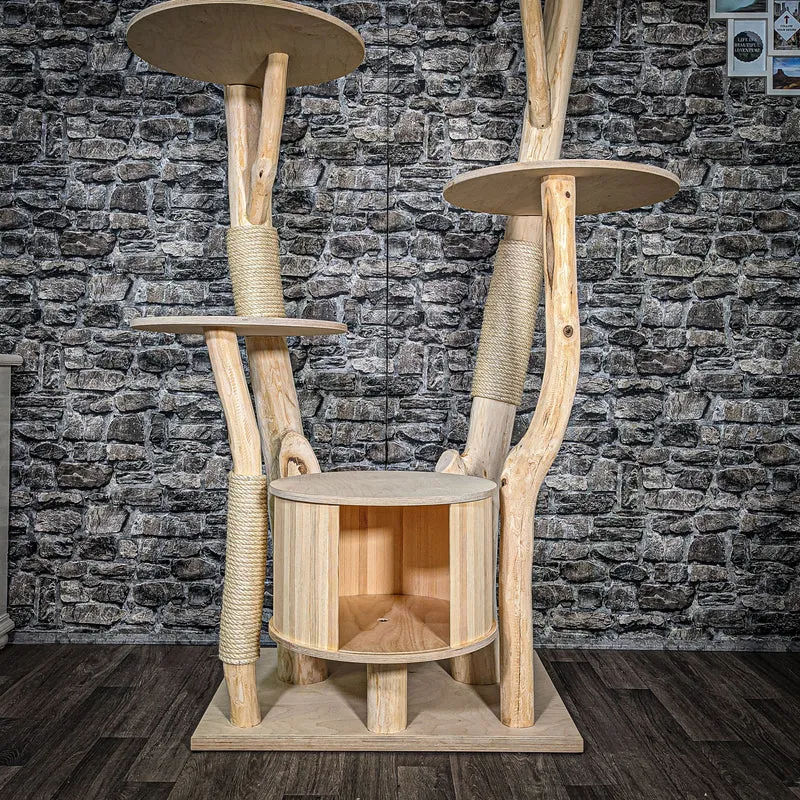 Naturkratzbaum 2583 Kratzbaum Natur Holz Design 210 cm hoch