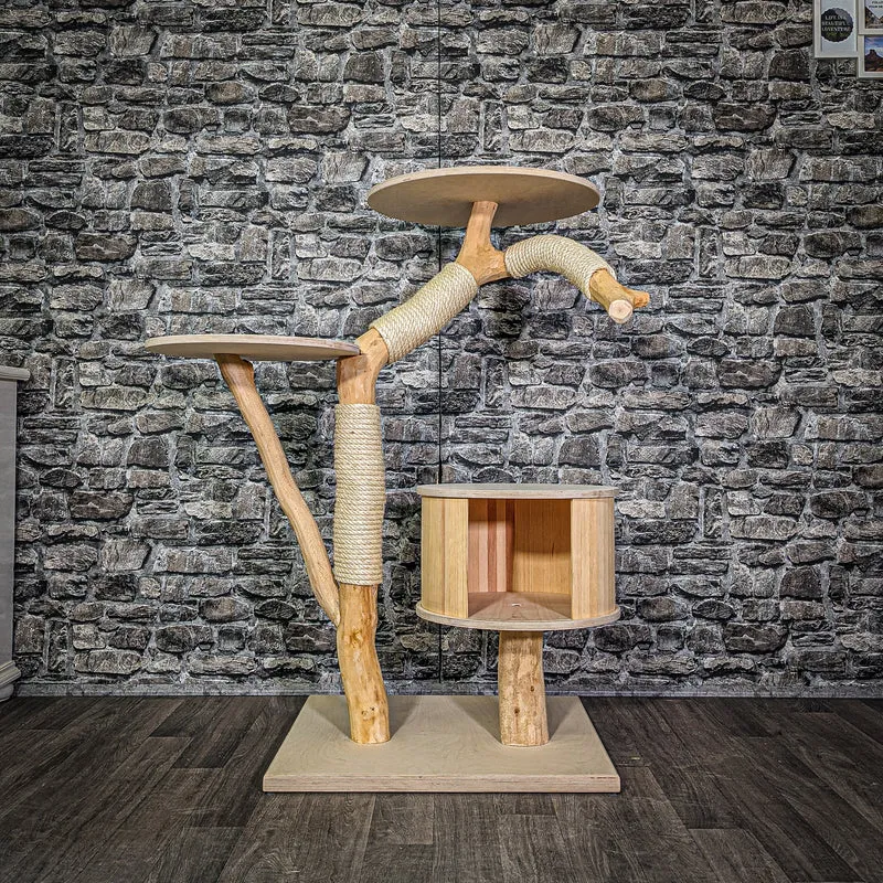 Naturkratzbaum 114 cm hoch Kratzbaum Natur Holz Design 2837 Katzenbaum