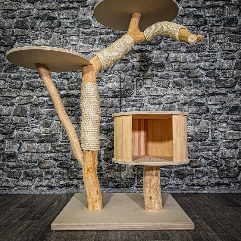 Naturkratzbaum 114 cm hoch Kratzbaum Natur Holz Design 2837 Katzenbaum