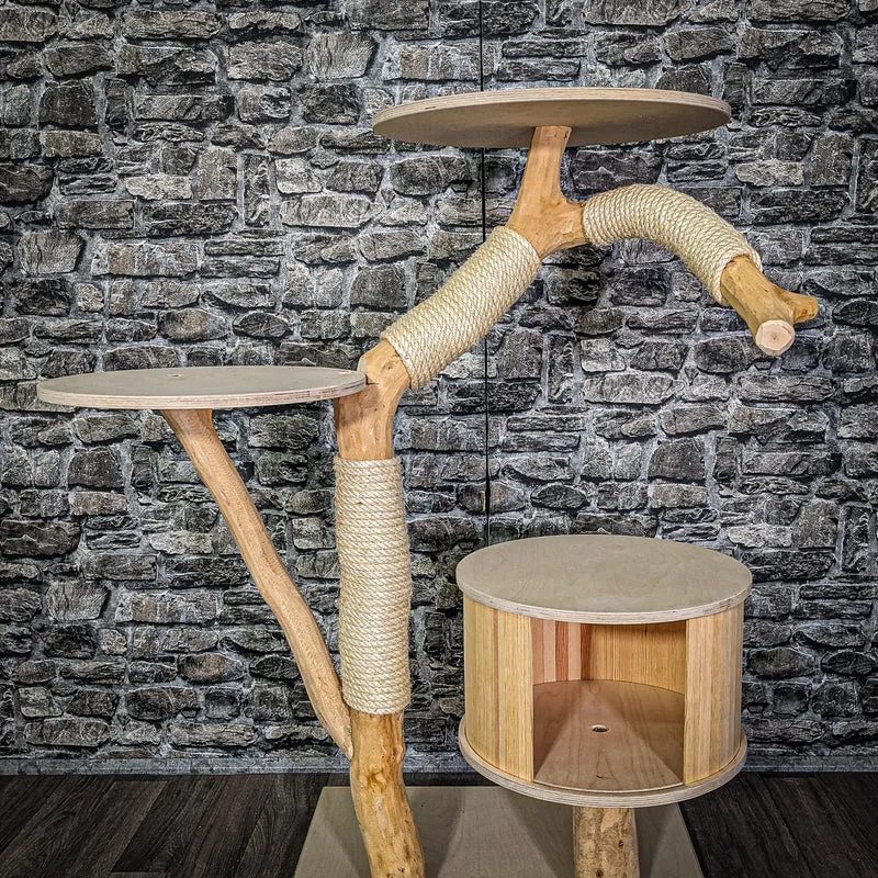 Naturkratzbaum 114 cm hoch Kratzbaum Natur Holz Design 2837 Katzenbaum