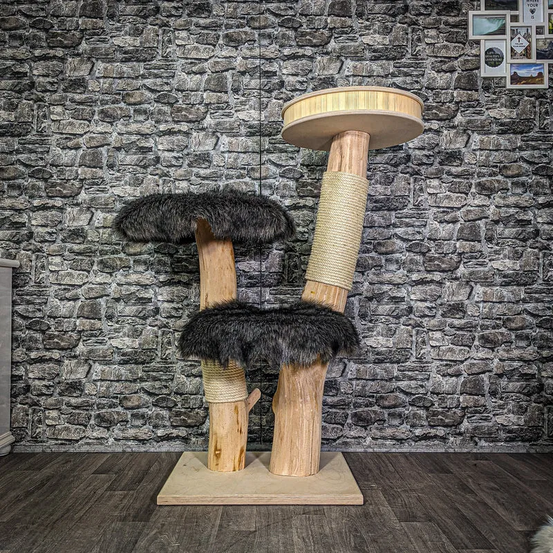 Naturkratzbaum 123 cm hoch Kratzbaum Natur Holz Design 2838 Katzenbaum