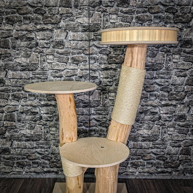 Naturkratzbaum 123 cm hoch Kratzbaum Natur Holz Design 2838 Katzenbaum