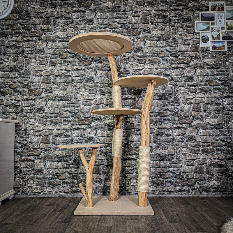 Naturkratzbaum 145 cm hoch Kratzbaum Natur Holz Design 2840 Katzenbaum