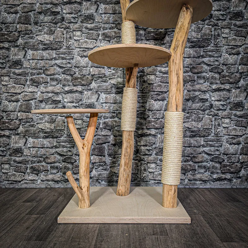 Naturkratzbaum 145 cm hoch Kratzbaum Natur Holz Design 2840 Katzenbaum