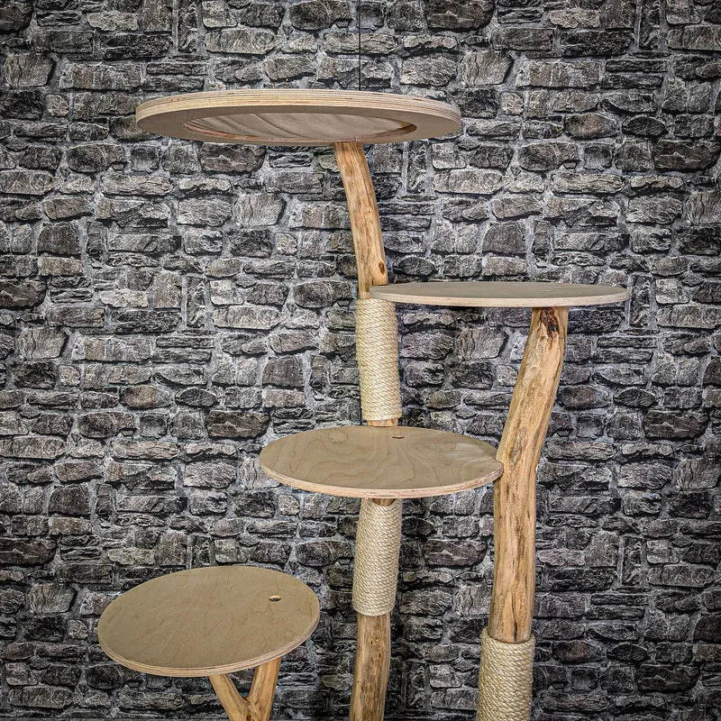 Naturkratzbaum 145 cm hoch Kratzbaum Natur Holz Design 2840 Katzenbaum