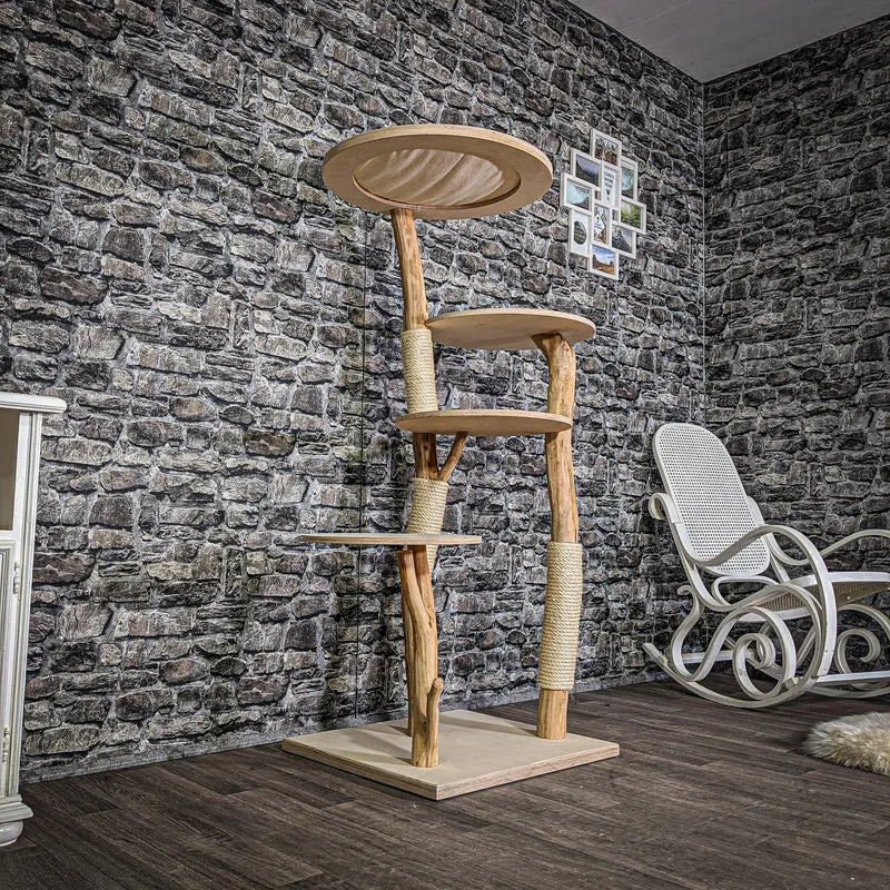 Naturkratzbaum 145 cm hoch Kratzbaum Natur Holz Design 2840 Katzenbaum