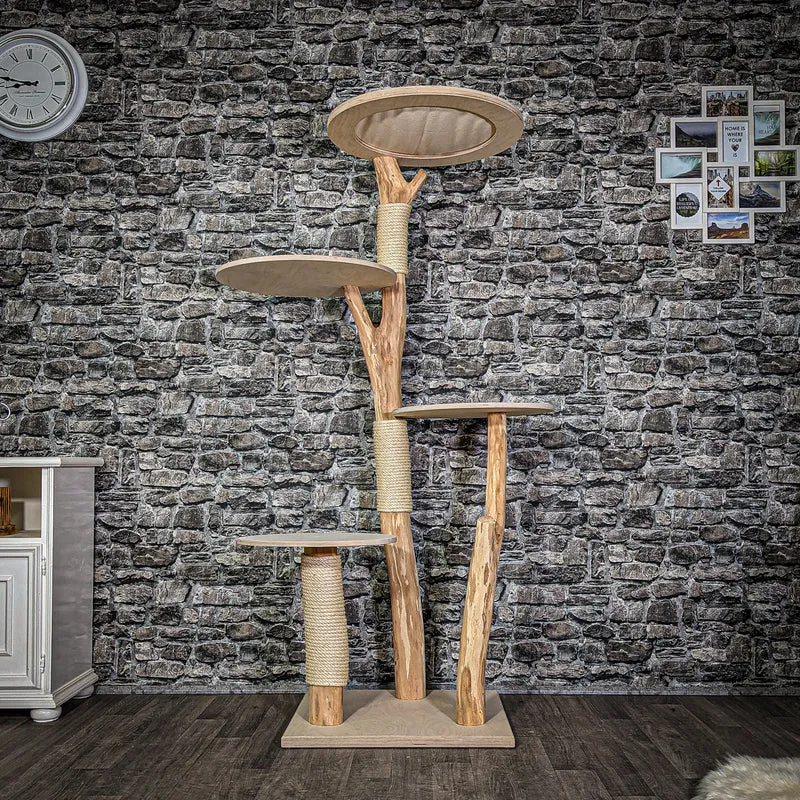 Naturkratzbaum 176 cm hoch Kratzbaum Natur Holz Design 2841 Katzenbaum