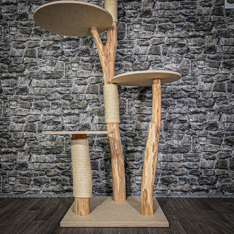 Naturkratzbaum 176 cm hoch Kratzbaum Natur Holz Design 2841 Katzenbaum