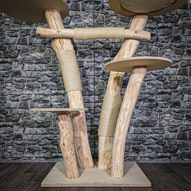 Naturkratzbaum 136 cm hoch Kratzbaum Natur Holz Design 2844 Katzenbaum