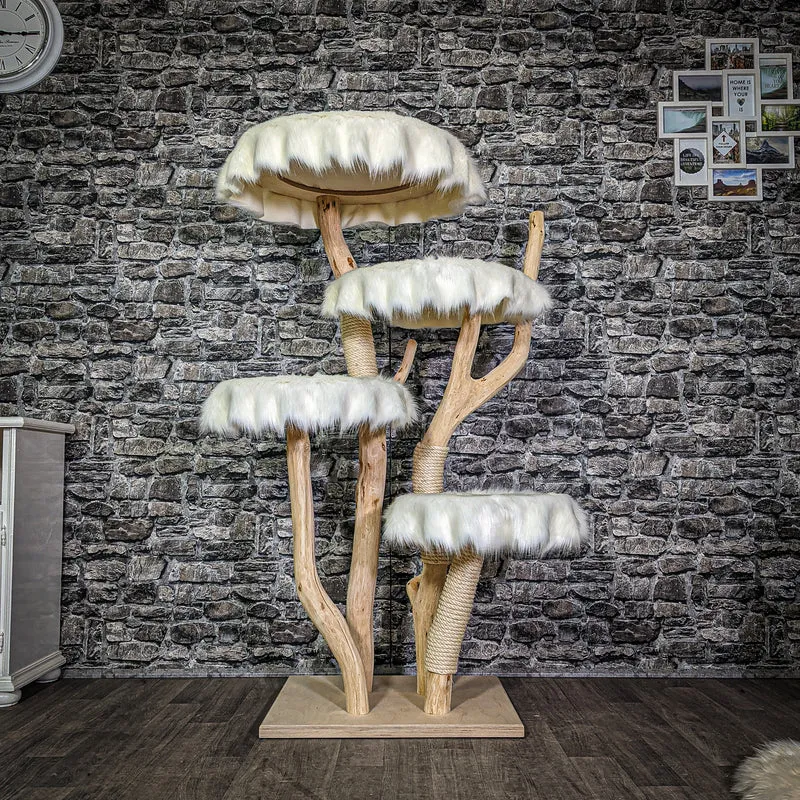 Naturkratzbaum 144 cm hoch Kratzbaum Natur Holz Design 2845 Katzenbaum