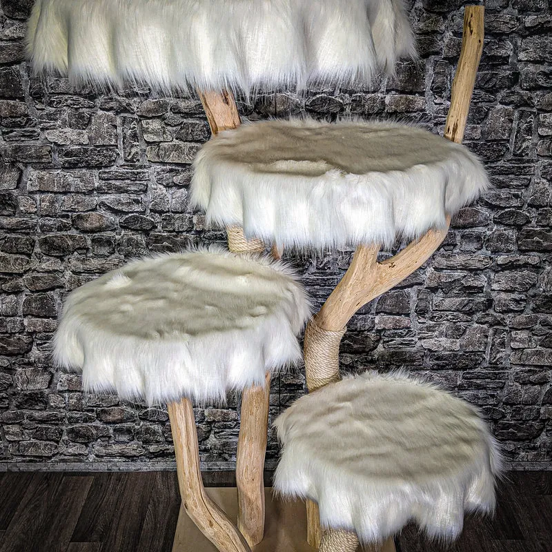 Naturkratzbaum 144 cm hoch Kratzbaum Natur Holz Design 2845 Katzenbaum