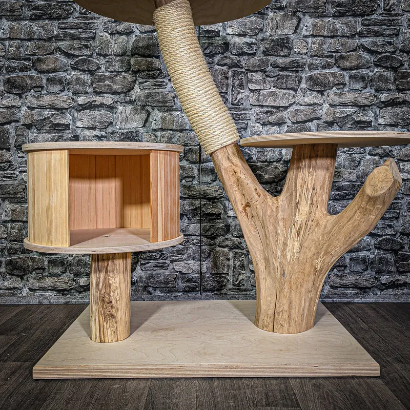 Naturkratzbaum 93 cm hoch Kratzbaum Natur Holz Design 2846 Katzenbaum