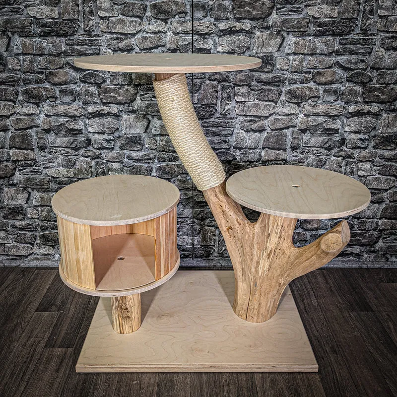 Naturkratzbaum 93 cm hoch Kratzbaum Natur Holz Design 2846 Katzenbaum
